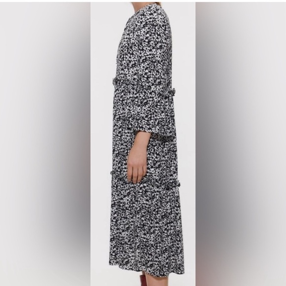 Zara Boho Black and White Patterned Dress - Picture 2 of 9